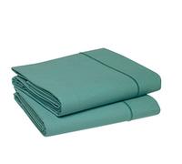 Blanc des Vosges Uni Percale Taie de traversin Coton Bleu Canard 90 x 190 cm