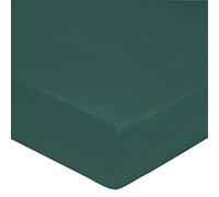 Blanc des Vosges Uni Satin Drap housse Coton Bleu paon 160 x 200 cm bonnet de 30 cm