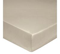 Blanc des Vosges Uni Satin Drap housse Coton Chanvre 160 x 200 cm bonnet de 30 cm