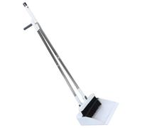 Blanc Ensemble Balai et Pelle Pliable pour Nettoyage Quotidien | Acier Inoxydable et Pp, Manche de 36,7 Pouces, Brosse Pivotante à 180 Degrés, Dents de Peigne