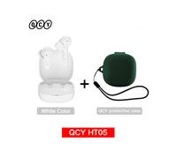 (Blanc et Case02) Casque sans fil HT05 ANC 40 dB antibruit Bluetooth 5.2 Casque 6 micro ENC HD Appel TWS Écouteurs