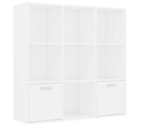 Blanc Étagère,Bibliothèque - bureau/Salon - Meuble de rangement - Blanc 98x30x98 cm - Bois d’ingénierie @EU821107