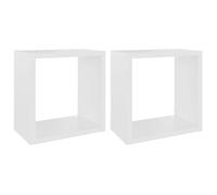 Blanc Étagères Cube mural - Étagère flottante de rangemente - Étagère flottante de rangements 2 pcs Blanc 26x15x26 cm @EU569015