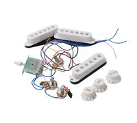 (Blanc) Faisceau de câblage pré-câblé pour guitare, micro de guitare, sélecteur 5 positions, convertisseur