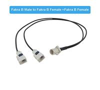 Blanc Fakra B mâle à 2 FAKRA B Femme angle droit Jack 1 à 2 y Type Splitter Cable Navigation GPS Cordon d'extension d'antenne(1BM to BF BF,5M)