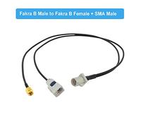 Blanc Fakra B mâle à 2 FAKRA B Femme angle droit Jack 1 à 2 y Type Splitter Cable Navigation GPS Cordon d'extension d'antenne(1BM to BF SMAM,1.5M)