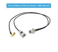 Blanc Fakra B mâle à 2 FAKRA B Femme angle droit Jack 1 à 2 y Type Splitter Cable Navigation GPS Cordon d'extension d'antenne(1BM to BF SMAM90,1.5M)