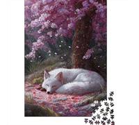 Blanc FBœuf Under The Cherry Tree,Puzzles pour Adultes 38x26cm/1000pcs,Jeux De Défi