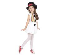 Blanc Filles Noël Bonhomme De Neige Festive Costume Déguisement 3-12 Ans - Blanc, Blanc, 4-6 Years
