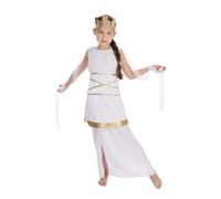 Blanc Filles Or Grec Toge Romaine Ecole Grècque Journée Mondiale du Livre Ancien Grèce Costume Déguisement 4-14 an - 7-9 Ans