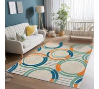 Blanc Flanelle Tapis Soft, 40 x 60 cm Antidérapant Moelleux épais Chambre et Chambre d'enfant Lavable Tapise - Milieu du Siècle Moderne Abstrait Géométrique Design Moderne Tapis