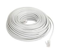 Blanc Flexible RJ11 6P2C Téléphone Extention Câble 20M