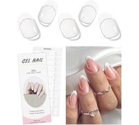 Blanc French Tip Transparent Stickers Ongles Gel Nail Stickers Semi-Durci Autocollant Ongle Gel Uv Deco Ongle Nail Art Design Manucure