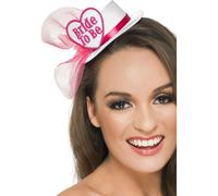 Blanc Future Mariée Mini Chapeau Avec Voile Barrette Femmes Poule Fête Costume P