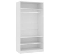 Blanc Garde-robe, CLARENCE, Armoire penderie, Pour chambre, Blanc 100 x 50 x 200 cm, Bois d'ingénierie LV1534