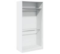 Blanc Garde-robe, CLARENCE, Armoire penderie, Pour chambre, Blanc 100x50x200 cm, Bois d'ingénierie LV1465