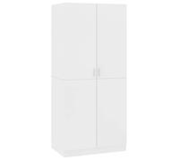 Blanc Garde-robe, CLARENCE, Armoire penderie, Pour chambre, Blanc 80x52x180 cm, Bois d’ingénierie LV1553