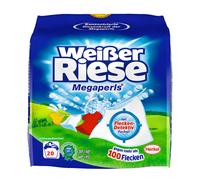 Weißer Riese Megaperls Lessive universelle (19 brassées) Blanc Lessive extra forte résistante aux taches à 20-95°C 100% plastique recyclable