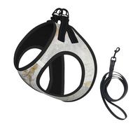 Blanc Gris Argent Nacré Or Brosse Marbre,Harnais pour Animaux de Compagnie, Harnais réfléchissant réglable pour Chien,M