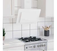 (Blanc)Hotte de cuisine - SIGNOR - Hotte aspirante murale 60 cm Acier inoxydable et verre trempé Blanc 13956