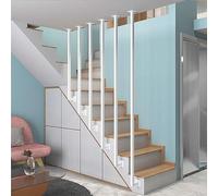 Blanc il pour marches d'intérieur/extérieur en forme de L garde-corps d'escalier en fer forgé antidérapant pour jardin grenier villa (taille : 1)