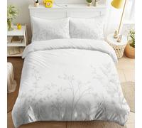 Blanc Ivoire Housse de Couette avec Motif Vintage, Douce Légère Facile d'entretien Linge de lit, Botanique Floral Branches Et Feuilles Paisible Naturel Parure de Lit 140 x 200 cm pour Élégant Chambre