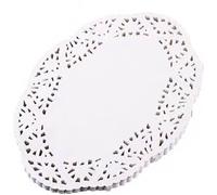 Blanc Lace Paper Pigeon - Paper Pigeon - Tapis jetables en Papier - pour Mariage, Anniversaire, gâteau, Dessert, Vaisselle décoration Alimentaire,Paquet de 100 Dentelles Rondes Ovale 7,5 X 10 Pouces