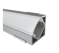 BLANC LAITEUX - Profile aluminium LED 100 cm ECKE 45 + Couvercle blanc laiteux pour bande LED