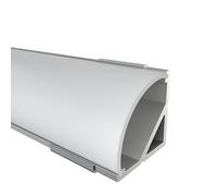 BLANC LAITEUX - Profile aluminium LED 200 cm ECKE RUND + Couvercle blanc laiteux pour bande LED