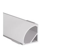 BLANC LAITEUX - Profile aluminium LED 50 cm ECKE RUND + Couvercle blanc laiteux pour bande LED
