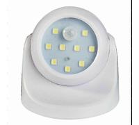 (Blanc) Lampe Led De Sécurité À 360 Degrés Avec Détecteur De Mouvement Pour Jardin, Intérieur Et Extérieur, Alimentée Par Batterie