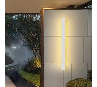 Blanc Lumiere Mur Exterieur Applique Murale LED Interieur Longue Lineaire Chambre Blanc Chaud Up and Down Miroir Lampe Mur IP65 Luminaire Mural Eclairage Escalier Couloir Salon Jardin Terrasse,80cm