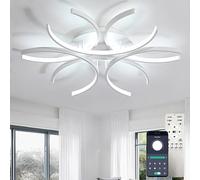 Blanc lustre intelligent Dimmable Fonction mémoire Chambre à coucher plafonnier avec télécommande et APP moderne LED tricolores éclairage de plafond le salon ou la cuisine-60CM