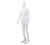 Blanc Mannequin homme corps complet base verre Blanc brillant 185 cm - Mannequins de présentation H15045