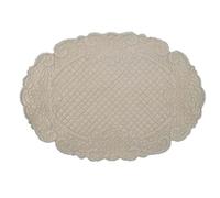 Blanc Mariclò Set de table américain ovale style shabby chic napperon matelassé beige, collection Carmen