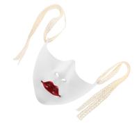 Blanc Masque Mécanique Demi-visage en Plastique pour Halloween, Cosplay | Léger et Confortable, Style Futuriste Vintage, pour Bal Masqué et Fêtes à Thème, Accessoires de Cosplay