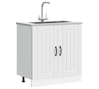 Blanc Meuble bas pour évier - CLOUD - Meuble sous lavabo - Lucca blanc bois d'ingénierie FR997