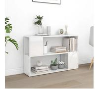 (Blanc)Meuble de rangement,SIGNOR, Bibliothèque Contemporaine Blanc brillant 100x24x63 cm bois ingénierie 721315