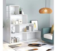 (Blanc)Meuble de rangement,SIGNOR, Bibliothèque Contemporaine,Séparateur de pièce Blanc brillant Bois ingénierie 321669