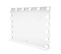 MonsterShop Miroir à LED 80 x 60 cm Maquillage Bluetooth tactile Luminosité réglable Blanc