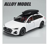 Blanc - Modèle de voiture Audi RS6, En alliage, Jouet en métal moulé, Véhicule de Simulation, Son et lumière,