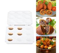 (Blanc) Moules À Kibbeh, Moule À Boulettes De Viande, Processeur Manuel, Machine À Pain De Viande, Outil De Presse, Bricolage, 9 Grilles, Machine À Viande Maison, Accessoires De Cuisine, Blanc