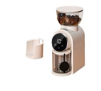Blanc Moulin à café électrique professionnel réglable 25 niveaux, meule inox, 250g, minuterie, écran tactile intelligent LED