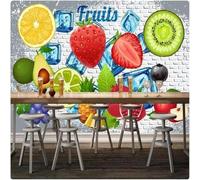 Blanc Mur De Briques Fruits Créativité Art Papier Peint 3d Moderne Soie Texturée Haut De Gamme IdéAl Pour Le Salon Et La Chambre à Coucher-430cm×300cm