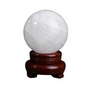 Blanc Natural Jade Tumble Pierre gemme guérison Crystal Energy Ball Round Sphere Specome Collection Pocket Palm Palm Inquiétez Stone,4.72in