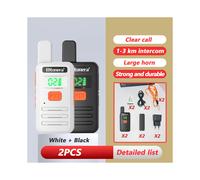 (blanc-noir) BTDX 2pcs Mini Talkie-walkie PMR 446 Radio bidirectionnelle portable ht PTT Talkies-walkies