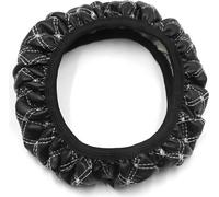 Blanc Noir Simili Cuir Voiture élastique Protecteur Couvre Volant Auto