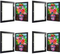 (Blanc, pack de 4) Cadre artistique pour enfants, cadre pour enfants avec ouverture frontale, cadre photo A4 modifiable pour les graphiques des enfants, cadre de rangement pour les œuvres d'art peut ê