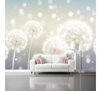 Blanc Papier Peint Panoramique Autocollante, Nature pissenlit duvet Photo Poster Mural pour Salon Chambre 350 x 256 cm Papier Peint Intissé Maison Décoration Intérieure