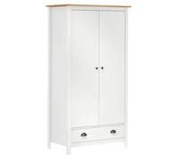 Blanc Penderie de Rangement - Magnifique Garde-robe - charge 3 kg par compartiment - à 2 portes Hill Blanc 89x50x170cm Bois de pin s